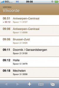 Screenshot of Railtime.be